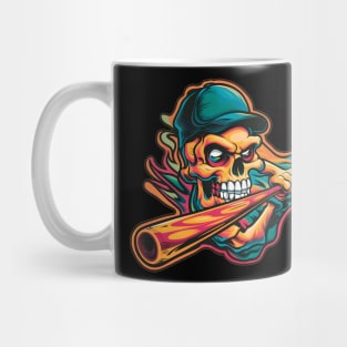 Skeleton Playing Baseball Mug